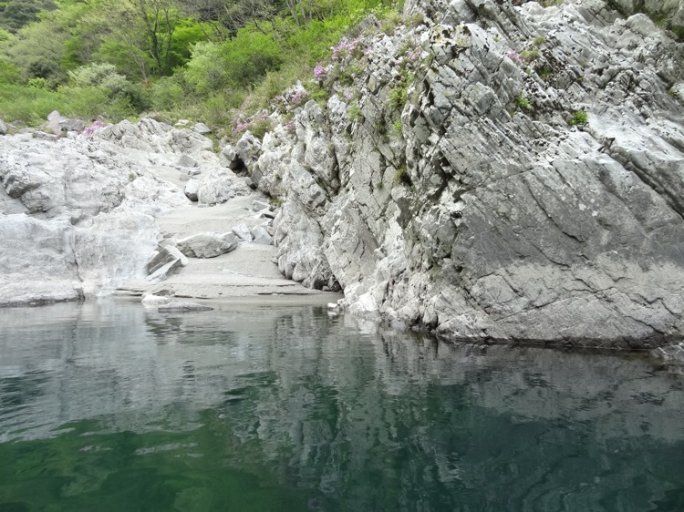 大歩危峡観光遊覧船 自然にできた岩